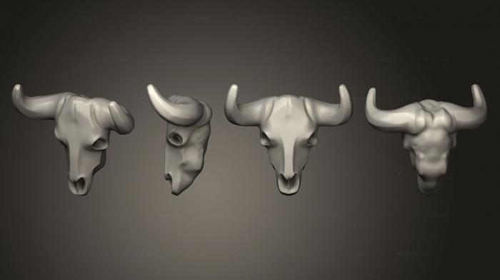Animal figurines (Pollygrim Bizon Skull, STKJ_3026) 3D models for cnc
