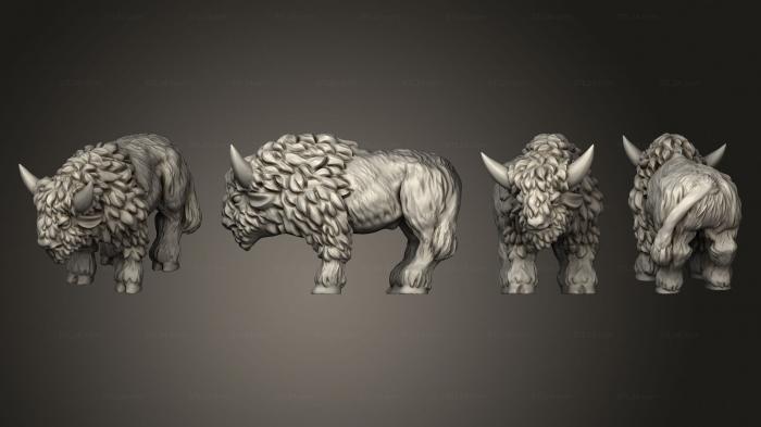 Статуэтки животных (Поллигрим бизон, STKJ_3027) 3D модель для ЧПУ станка