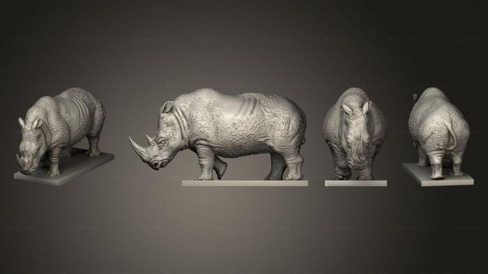 Статуэтки животных (Носорог Закончен, STKJ_3041) 3D модель для ЧПУ станка