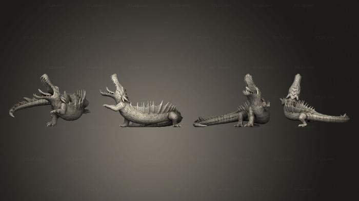 Статуэтки животных (Речной Крокодил Нападает На Крупных, STKJ_3044) 3D модель для ЧПУ станка