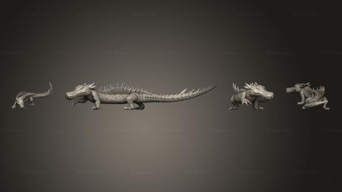 Статуэтки животных (Речной Крокодил Большой, STKJ_3045) 3D модель для ЧПУ станка