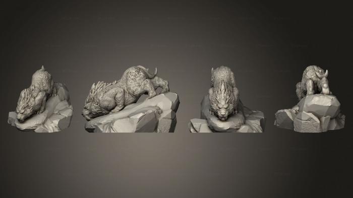 Статуэтки животных (Саблезубый Крадущийся тигр, STKJ_3055) 3D модель для ЧПУ станка