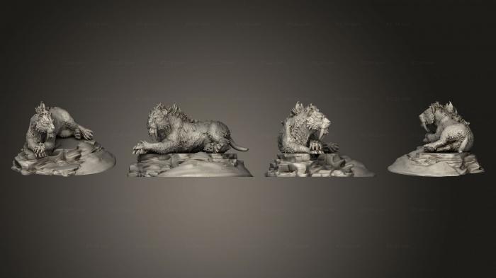 Animal figurines (Sabretooth Tiger 02, STKJ_3057) 3D models for cnc