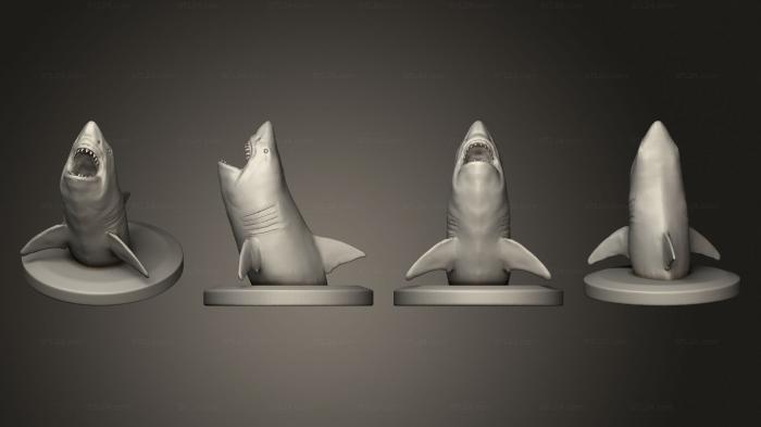 Статуэтки животных (Акула, STKJ_3073) 3D модель для ЧПУ станка