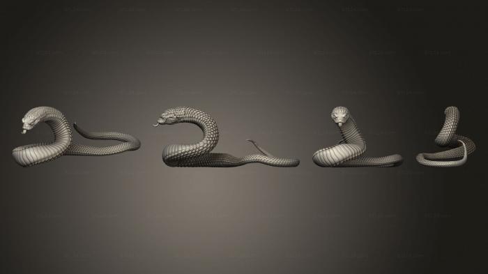 Статуэтки животных (Змеи 1, STKJ_3077) 3D модель для ЧПУ станка