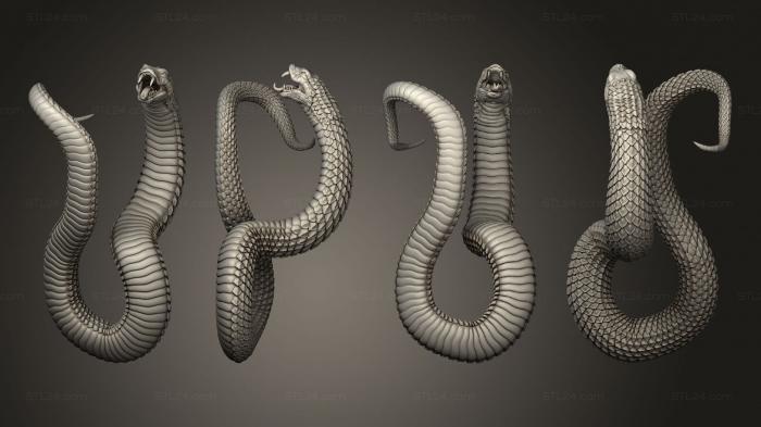 Статуэтки животных (Змеи 2, STKJ_3078) 3D модель для ЧПУ станка