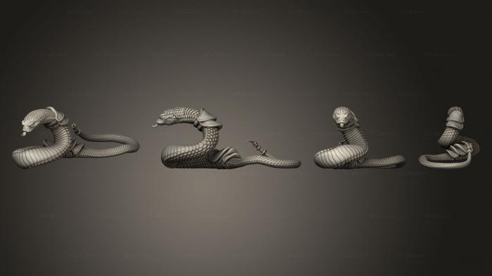 Статуэтки животных (Бронированные Змеи 1, STKJ_3080) 3D модель для ЧПУ станка