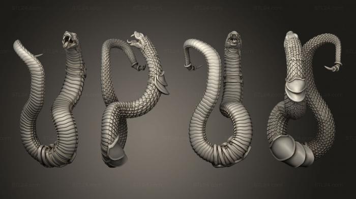 Animal figurines (Snakes Armored 2, STKJ_3081) 3D models for cnc