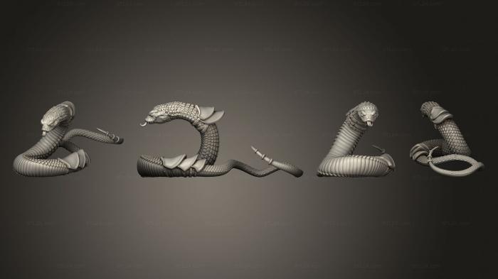 Статуэтки животных (Змеи в доспехах 3, STKJ_3082) 3D модель для ЧПУ станка