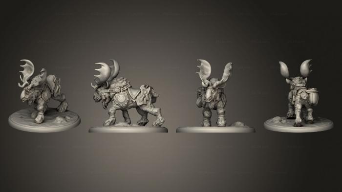 Animal figurines (Snow Moose Mount Large, STKJ_3089) 3D models for cnc