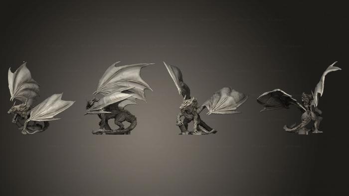 Статуэтки животных (Спартанский Дракон в Доспехах, STKJ_3092) 3D модель для ЧПУ станка