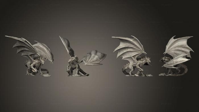 Статуэтки животных (Спартанский Дракон, STKJ_3093) 3D модель для ЧПУ станка