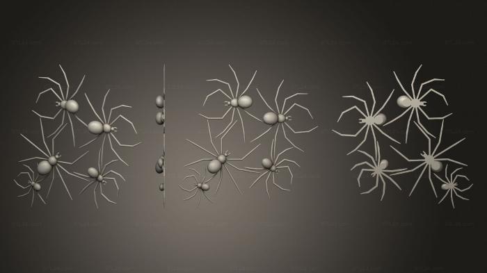 Статуэтки животных (Набор пауков, STKJ_3102) 3D модель для ЧПУ станка