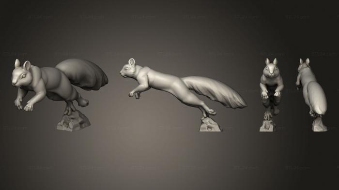 Статуэтки животных (Белка 4, STKJ_3111) 3D модель для ЧПУ станка