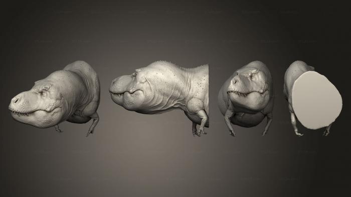Animal figurines (T REX BUST, STKJ_3128) 3D models for cnc