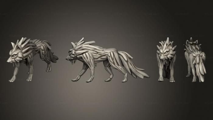 Animal figurines (Timber Wolf 1 V, STKJ_3139) 3D models for cnc