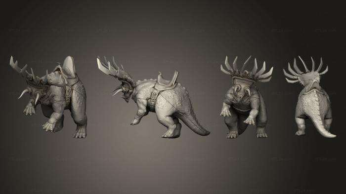 Статуэтки животных (Трицератопс, STKJ_3142) 3D модель для ЧПУ станка