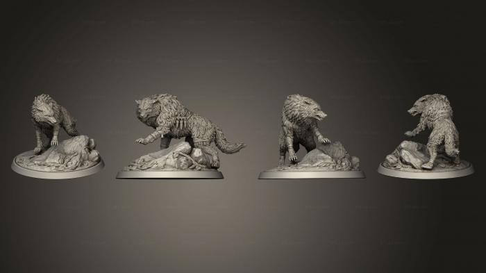 Статуэтки животных (Ульфхеднар Волк, STKJ_3144) 3D модель для ЧПУ станка
