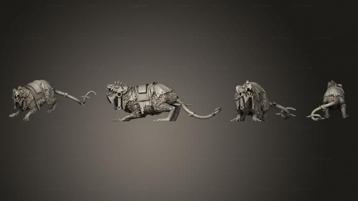 Статуэтки животных (Крыса Боевой Колесницы Ушла, STKJ_3158) 3D модель для ЧПУ станка