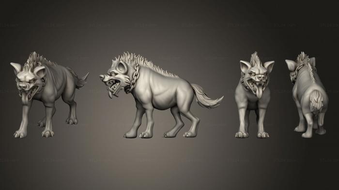 Статуэтки животных (Боевой пес 1, STKJ_3160) 3D модель для ЧПУ станка