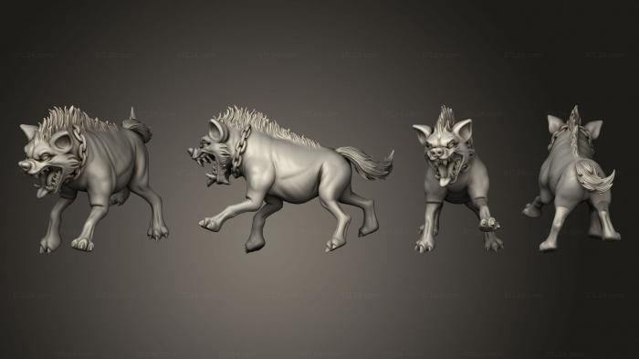 Статуэтки животных (Боевой пес 2, STKJ_3161) 3D модель для ЧПУ станка