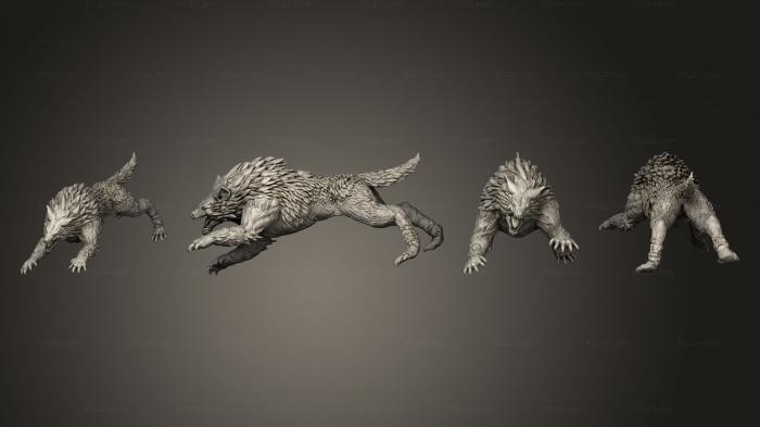 Статуэтки животных (Варг Атакует Большими, STKJ_3163) 3D модель для ЧПУ станка