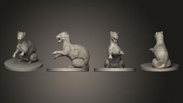 Статуэтки животных (Ласка Закончена, STKJ_3172) 3D модель для ЧПУ станка
