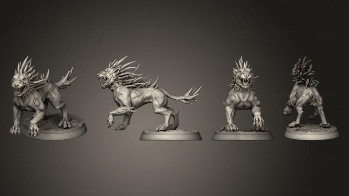 Статуэтки животных (Таверна Белого Оборотня Злая собака 1, STKJ_3174) 3D модель для ЧПУ станка