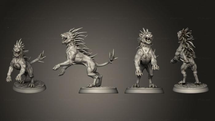 Статуэтки животных (Таверна Белого Оборотня Злая собака 2, STKJ_3175) 3D модель для ЧПУ станка