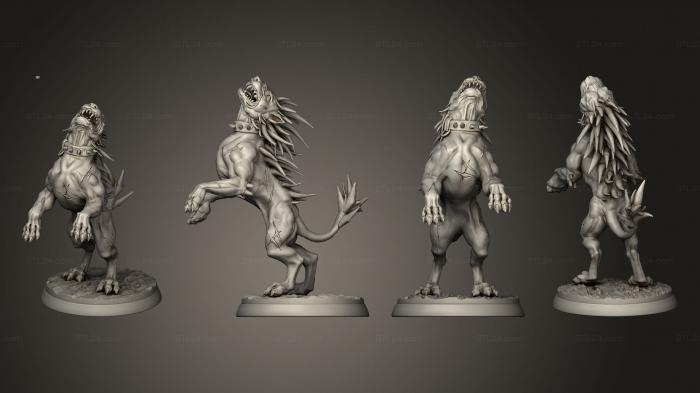 Animal figurines (White Werewolf Tavern Evil dog 3, STKJ_3176) 3D models for cnc