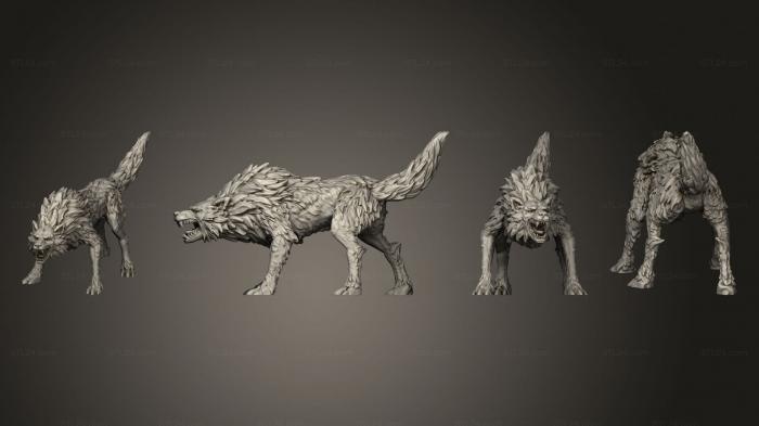 Animal figurines (Winter Wolf Attacking Large, STKJ_3184) 3D models for cnc