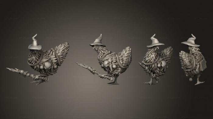 Статуэтки животных (Цыпленок из Гильдии Волшебников, STKJ_3193) 3D модель для ЧПУ станка