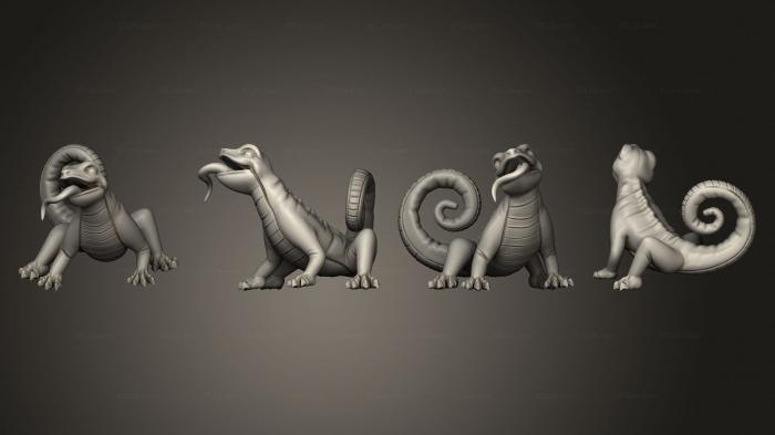 Animal figurines (Wizard s Pet Familiars 02, STKJ_3197) 3D models for cnc