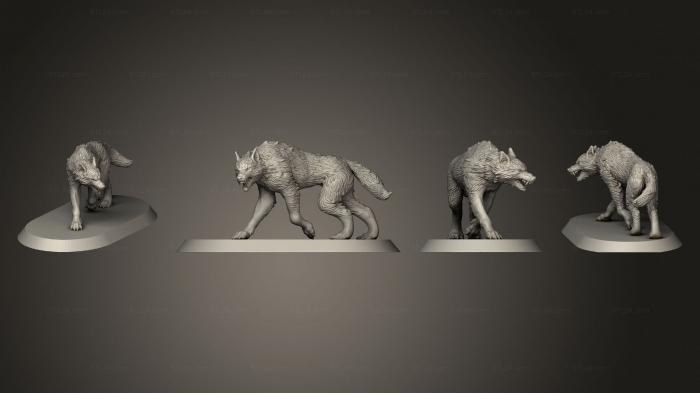 Статуэтки животных (Волк 02, STKJ_3211) 3D модель для ЧПУ станка