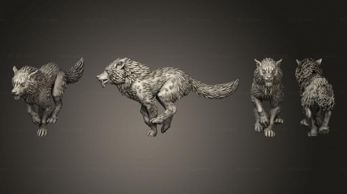 Статуэтки животных (Волк 04, STKJ_3213) 3D модель для ЧПУ станка