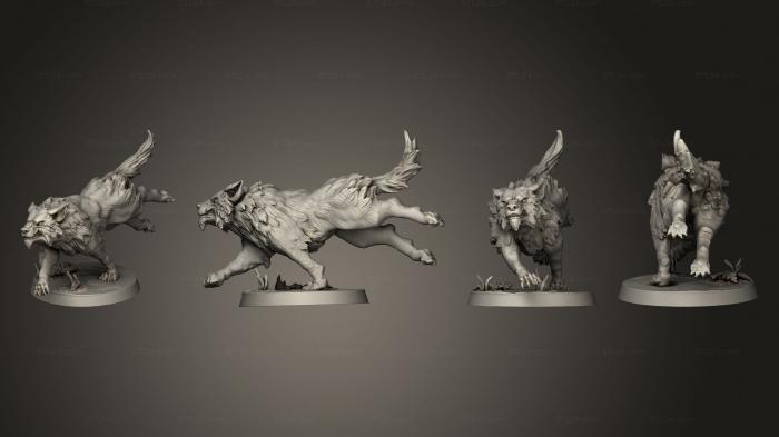 Статуэтки животных (Волк 05, STKJ_3214) 3D модель для ЧПУ станка