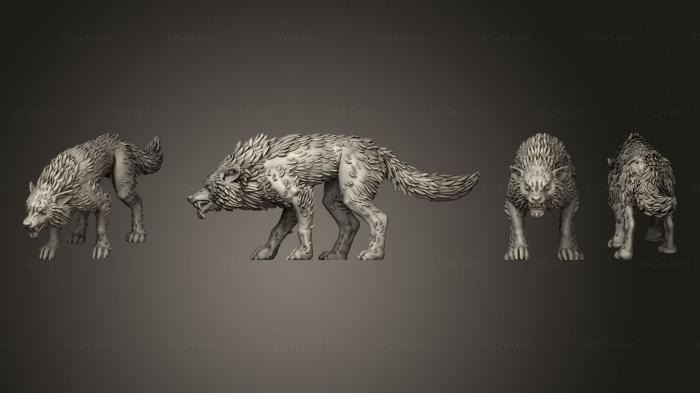 Статуэтки животных (Волк 06, STKJ_3215) 3D модель для ЧПУ станка