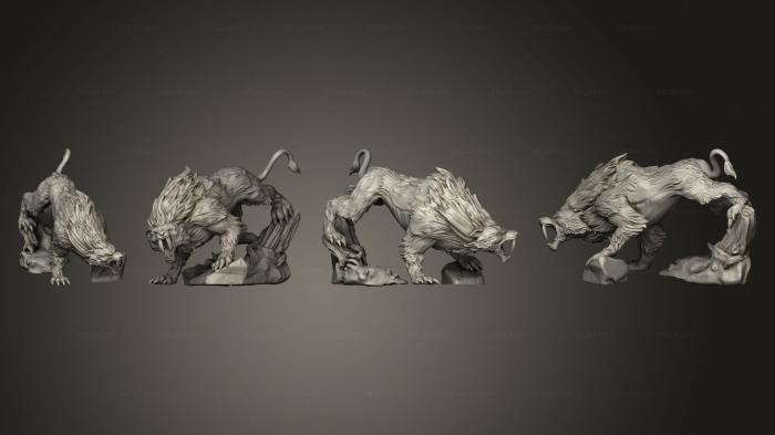 Статуэтки животных (Волк 07, STKJ_3216) 3D модель для ЧПУ станка
