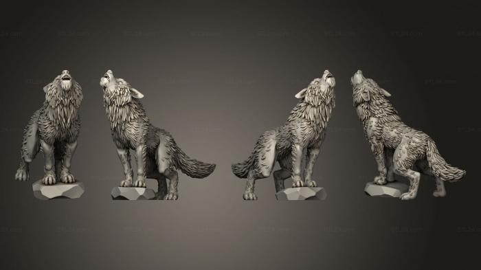 Статуэтки животных (Волк 09, STKJ_3218) 3D модель для ЧПУ станка