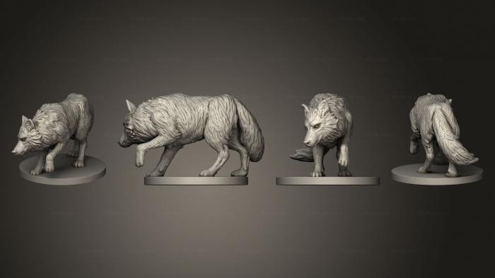 Статуэтки животных (Волк 10, STKJ_3219) 3D модель для ЧПУ станка