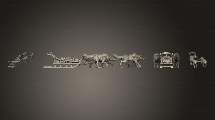 Статуэтки животных (Волк 12, STKJ_3221) 3D модель для ЧПУ станка