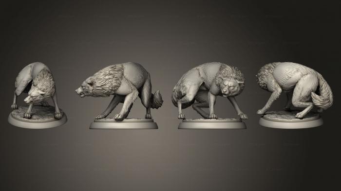 Статуэтки животных (Волки 03, STKJ_3224) 3D модель для ЧПУ станка