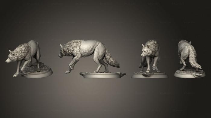 Статуэтки животных (Волки, STKJ_3227) 3D модель для ЧПУ станка