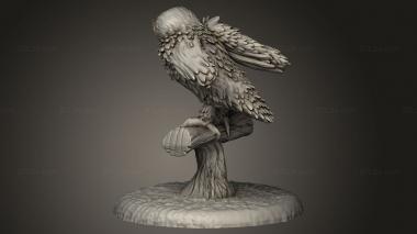 Animal figurines (Owl, STKJ_3256) 3D models for cnc