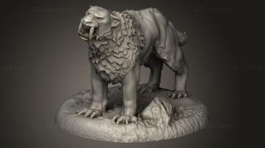 Animal figurines (Saber Tooth Tiger, STKJ_3265) 3D models for cnc