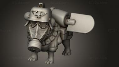 Animal figurines (All The Pugs krieg pug, STKJ_3319) 3D models for cnc