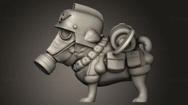 Animal figurines (All The Pugs krieg pug, STKJ_3319) 3D models for cnc