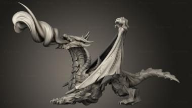 Animal figurines (Ancient Cold Gray Dragon Breath Attack Huge, STKJ_3335) 3D models for cnc