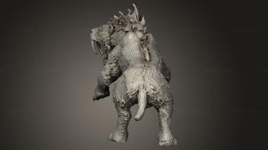 Animal figurines (Ancient Tiger Attacking, STKJ_3336) 3D models for cnc