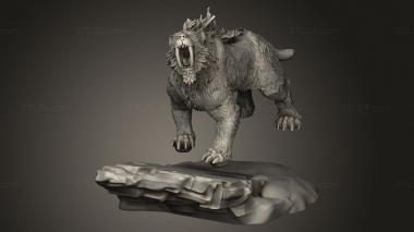 Animal figurines (Ancient Tiger Roar, STKJ_3338) 3D models for cnc